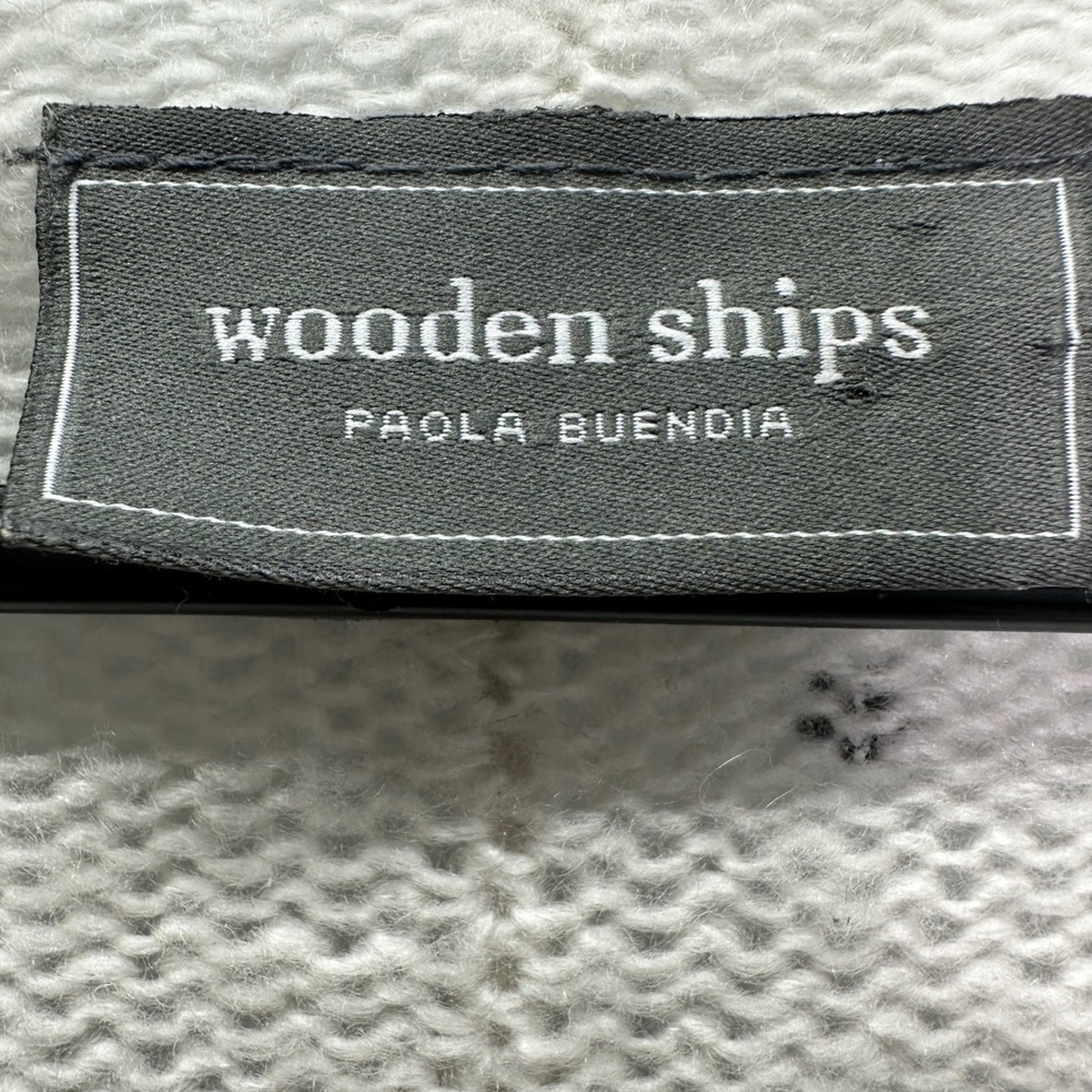Wooden Ships Paola Buendia Paint Splatter Open Knit Mohair Blend Sweater S M - Picture 3 of 9